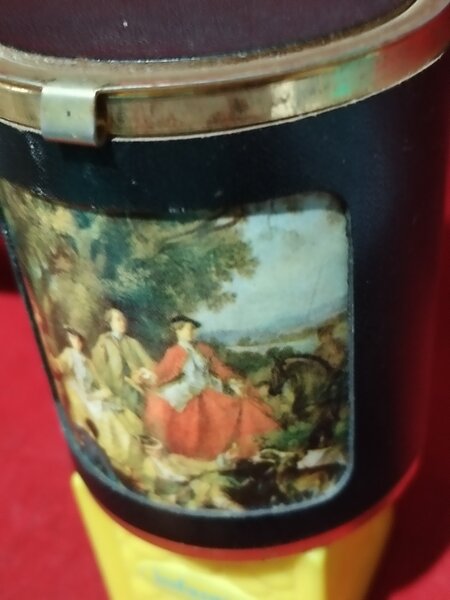 Cutie vintage franceza de pudra, anii 1940-1950, stil Rococo