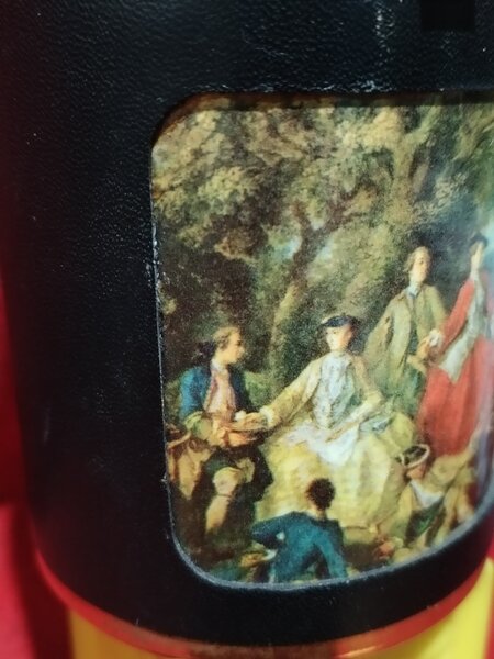 Cutie vintage franceza de pudra, anii 1940-1950, stil Rococo